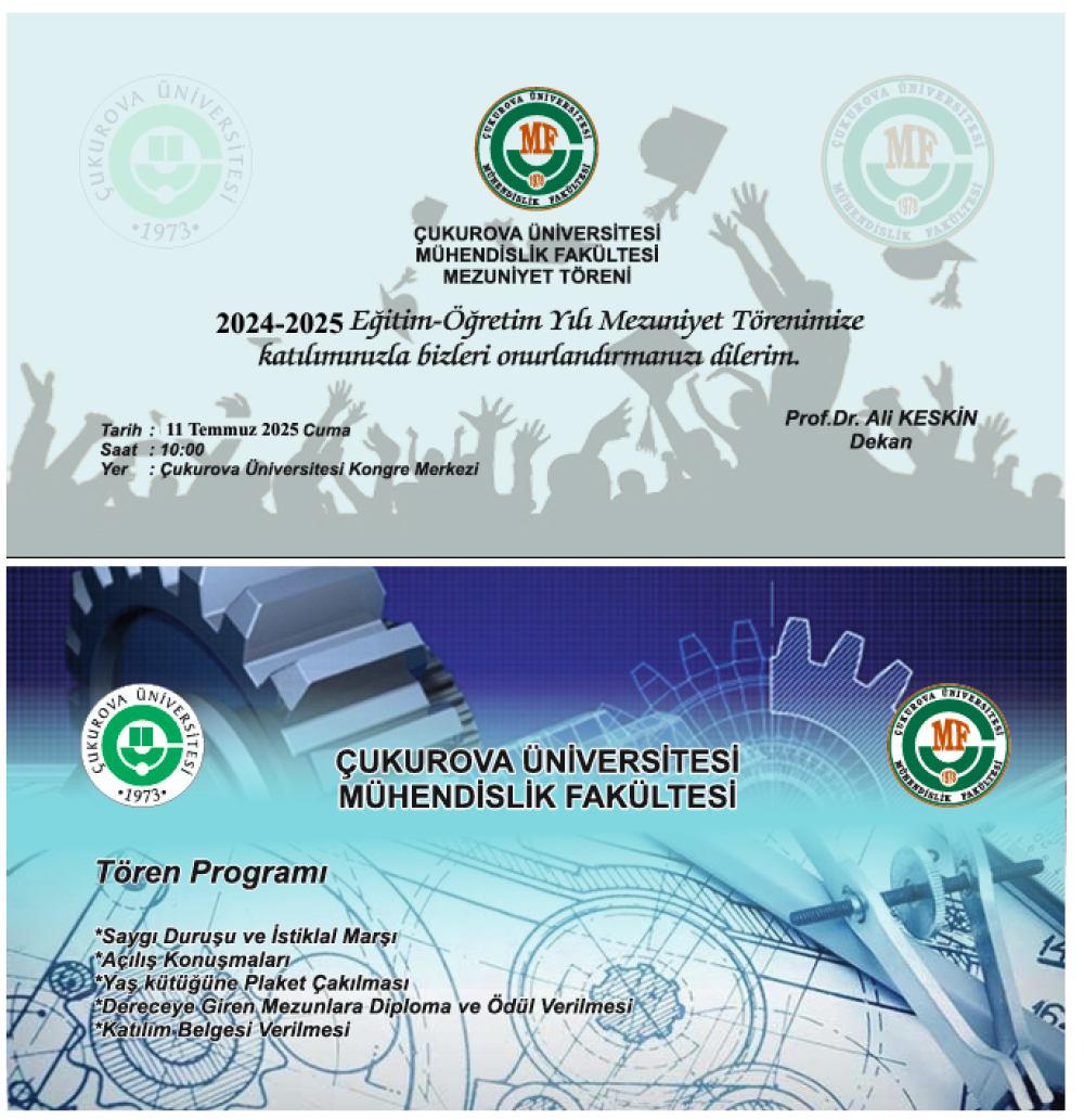 2024-2025 Eğitim-Öğretim Yılı Mühendislik Fakültesi Mezuniyet Töreni Duyurusu